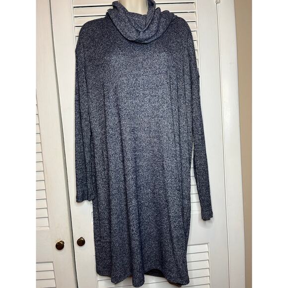 Gap marled‎ navy soft knit cowl neck maxi dress size L Career work preppy - Picture 1 of 6